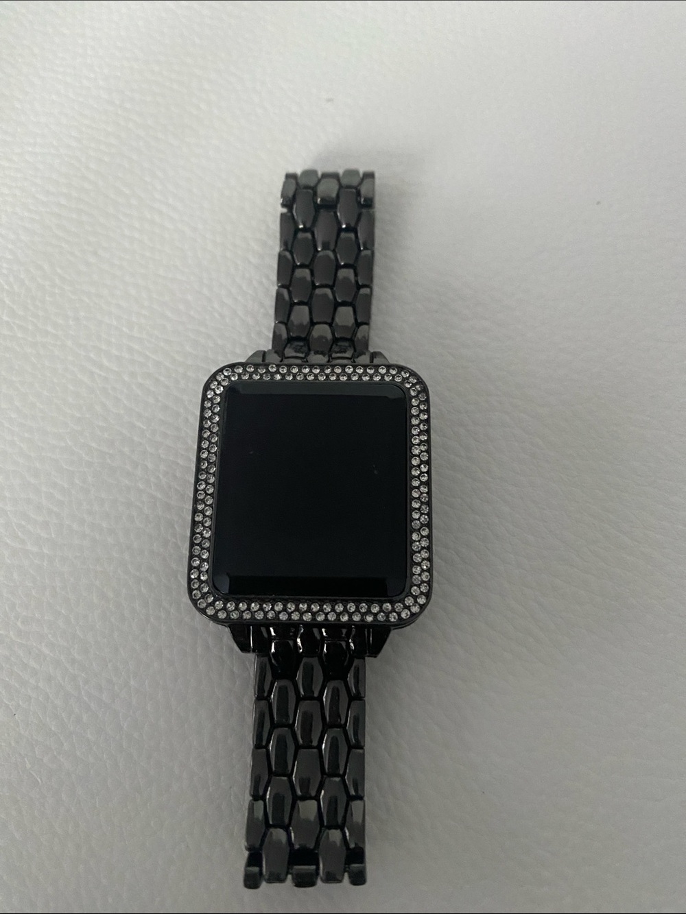 Women’s Black Digital Watch LED Touchscreen Rhinestone Square Face Watch - Picture 8 of 9